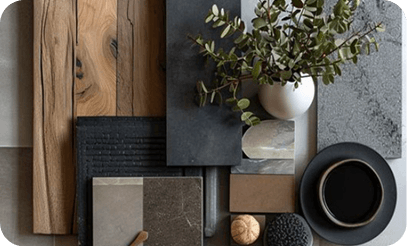 Natural materials and textures — wood, stone, and ceramics